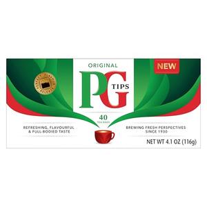 PG Tips Premium Black Tea Bags Non-Pyramid, 40 Count (Pack of 6) By 01/2026