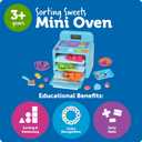 Learning Resources Sorting Sweets Mini Oven, Play Food, Kids Kitchen Playset, Pretend Play Toys, Mini Food, Sorting Toys, Montessori Cooking Set for Toddlers