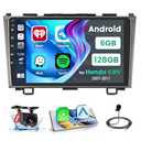[8Core 6+128GB] for 2007-2011 Honda CRV Radio Android 15 Car Stereo, Hikity 9'' IPS Touchscreen CRV Radio Wireless Apple Carplay Android Auto, Bluetooth/5G WiFi 32EQ/DSP/FM/RDS GPS SWC Backup Cam
