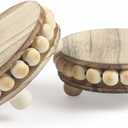 yunmanqiji 2 Pack Wood Riser, Risers for DecorPedestal StandDisplay Stand apply to Home DecorFarmhouse DecorTiered Tray Decor(Brown, 4 Inches)