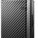 LUGGEX Luggage with Spinner Wheels, Polycarbonate Expandable Hard Shell Suitcase, Checked Large 27 Inch, Charcoal Metallic