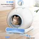 Self Cleaning Litter Box, Integrated Safety Automatic Cat Litter Box Self Cleaning 65L+9L for Multiple Cats, App Control, Odor Removal, Includes Mat & Liner (3 Rolls) - Blue