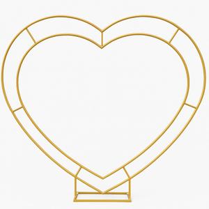 Heart Shaped Balloon Arch Stand for Proposal, 6.7FT Large Metal Heart Arch Frame for Wedding Backdrop, Love Flower Arch Decor for Engagement Party Display (Gold)