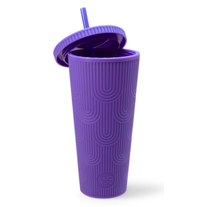 24 oz MERMAID SCALE MATTE TUMBLER- DEEP PURPLE