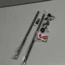 Sash Curtain Rod for French Doors, 16-28 Inch Adjustable, 3/8" Diameter, Screw-Mount Preferred (Stronger than Adhesive) or 3M Tape, Hidden Hardware, Fits Metal/Glass/Wood Doors, Set of 2 - Black