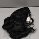 AISI HAIR Black Wig for Women, Long Wavy Lace Hairline Middle Part Synthetic Heat Resistant Wig for Daily Party-26 Inch