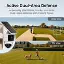 aosu T2 Pro Security Cameras Wireless Outdoor, 3K Dual Cam No Blind Spot Security Camera for Home, 170 Wide + 360 PTZ, AI Human Vehicle Tracking, Solar Powered, Local Storage