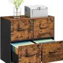 VASAGLE 4 Drawer File Cabinet with Lock, Printer Stand, Office Filing Cabinet Organizer, for A4 and Letter Size Documents, Rustic Brown and Black UOFC062B01