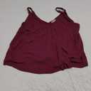 Women's Solid Shoulder Straps Sleeveless Top, Burgundy, M (No Brand)
