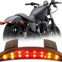 DREAMIZER Motorcycle Chopped Rear Fender Edge LED Brake License Plate Tail Light Stop Running Light Turn Signal Lamp for Harley Sportster XL883N 1200N XL1200V XL1200X (Black Lens)