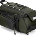 RAINSMORE Bike Bags for Bicycle Rear Rack 15L Waterproof Bike Ebike Trunk Pannier Saddle Bag with Rain Cover Bike Accessories Backpack Shoulder Bag for Commuter Travel Outdoor, Green