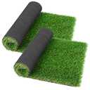 GLOBREEN 2 Pack Green Artificial Grass Door Mat, Thick Outdoor Fake Turf Grass Pads for Dogs Potty, 16" X 29"