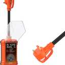 30 Amp RV Surge Protector 14,000J with Smart LED Display & Real-Time Voltage/Current/KWH Monitoring, Auto Shutoff/Reset, High/Low Voltage, Waterproof, Circuit Analyzer, Clear Error Codes for Campers (Orange)