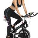 Santic Women's Cycling Pants High Waist 4D Padded Cycling Capris Shorts 3/4 Biking Tights Pockets (Black, M)