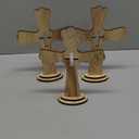 Juvale 3 Pack Catholic Wooden Cross Baptism Centerpieces for Tables, Communion, Home Decor (6 x 9 In), Baptism Decorations for Boys and Girls