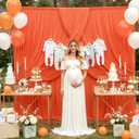 10 ft x 10 ft Wrinkle Free Orange Backdrop Curtain for Parties, 2 Panels 10ft Polyester Orange Photo Backdrop Drapes for Graduation Birthday Wedding Party Stage Curtains