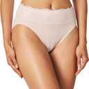 Bali Women's Passion for Comfort Hi-cut Panty (9, Sheer Pale Pink)