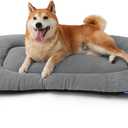 Bedsure Washable Dog Crate Pad for Large Dogs, Anti-Slip Puppy Kennel Dog Bed for Crate - Ultra Soft Fleece Flat Thin Pet Mat (Not Chew Proof), Light Grey 35"x22"