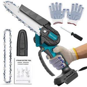Cordless Mini Chainsaw 6 Inch for Makita 18V LXT (No Battery), Brushless Portable Electric Chain Saw Tool for Makita BL1850, Small Handheld Chainsaw for Pruning Shear Branch Wood Cutting Tree Trimming (Blue)