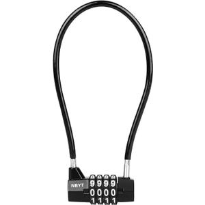 Cable Locks with Combination,Steel Cable Rope Wire 4-Digit Combination Lock with Resettable Code for Bikes, Lockers, File Cabinets, Wardrobes, Small Fences,gate Lock, Pool Padlock. (Span5.9",Cable length11*0.2 in)