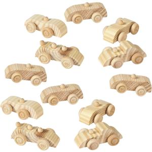 Fun Express Unfinished Wooden Cars Set  DIY Paintable Craft Toys for Kids Party Favors Arts & Crafts Creative Projects and School  Perfect for Fun and Interactive Group Activities & More  12 Pieces