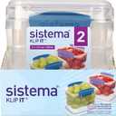 Sistema Klip It Food Storage Containers, 400 mL, Assorted Colours, 2 Pack