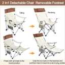Yuntau Camping Chair with Umbrella Reclining Chair with Foot Rest with Universal Clamp UPF 50+ 360 Degree Adjustable Umbrella Portable Lightweight Foldable for Outdoor(Beige)