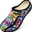 LeIsfIt Slippers for Women Extra Wide House Slippers Elderly Slip on House Shoes Non-Slip Indoor Outdoor Slipper Adjustable for Diabetic Swollen Feet Multi 38