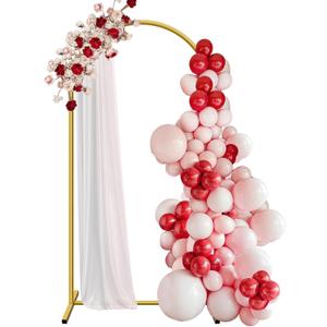 6.6 ft Arch Backdrop Stand, Metal Wedding Arch Stands for Party, Birthday, Wedding, Bridal Shower, Baby Shower Gold