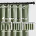 KEQIAOSUOCAI Blackout Linen Curtains Thermal Insulated Back Tab Rod Pocket Textured Long Drapes for Bedroom 50 x 63 Inch, 2 Panels Set,Light Sage Green