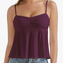 OMKAGI Cute Peplum Camisole Tops for Women Built in Bra Sleeveless Going Out Tank Top Size S