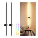 39.4 Inch Battery Operated Wall Sconces Set of Two, 12000mAh Rechargeable Wall Sconce with Remote Control, Dimmable LED Wireless Wall Lights for Bedroom, Living Room, 15 Colors, 180° Rotate, Black