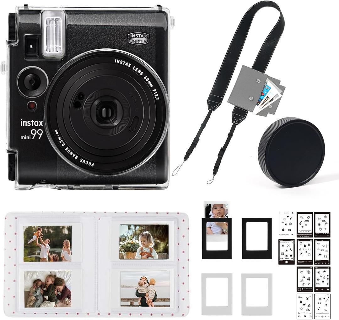 WOGOZAN Mini 99 Accessories for Fujifilm Instax Mini 99 Instant Camera, Including Clear Case, Lens Cap, 2x3 Photo Album, Magnetic Picture Frames, PU Leather Strap, DIY Sticker (No Camera) WOGOZAN Mini 99 Accessories for Fujifilm Instax Mini 99 Instant Camera, Including Clear Case, Lens Cap, 2x3 Photo Album, Magnetic Picture Frames, PU Leather Strap, DIY Sticker (No Camera)