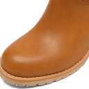 Brown Chunky Block Heel Knee High Boots for Women Pull on Round Toe Mid Calf Boots Riding Fall Tall Boots (8, Tan)