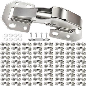 BESTEEL 80 Pack Hidden Hinges Soft Close Surface Mount Kitchen Cabinet Hinges, Concealed Cabinet Hinges for Cabinet Doors Frameless,No Pre-drilled for Kitchen Cupboard, Surface Mount Hinges