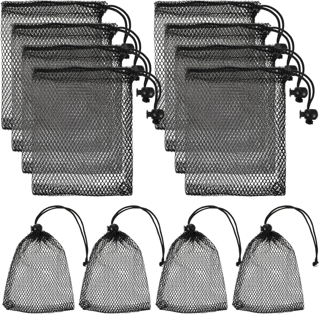 10PCS Small Mesh Bags Drawstring Bags with Cord Lock Mini Nylon Net Bag Small Gym Bag for Basketball Volleyball Football Golf Stuff Balls