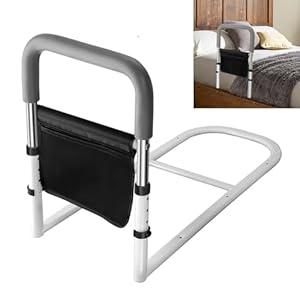 Bed Rails for Ederly Adults Safety, Adjustable Height Bed Assist Rails for Seniors Fall Prevent Grab Bar Fits King Queen Full Twin Bed