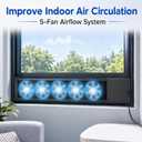 Vertical Window Exhaust Fan, Adjustable Height for Sliding Windows | horizontal or vertical use, washable mesh, no-drill, low noise, Large