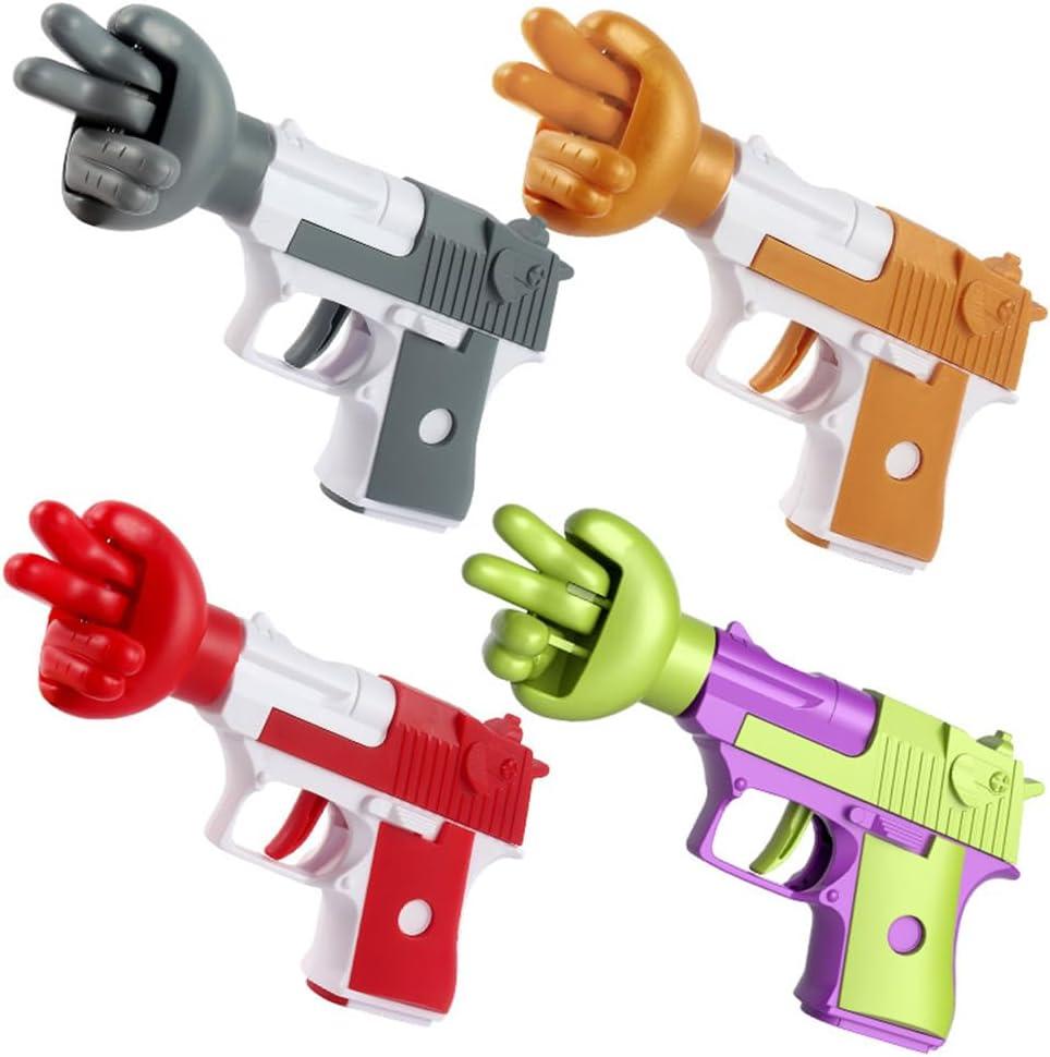 chislim Rock Paper Scissors Toy Gun,Finger Guessing Game Toy Entertainment Interactive Toy for Adults Kids Family Party (4PCS)