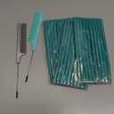 Syhood 30 Pcs 7'' Flexible Curling Rods Twist Foam Hair Rollers Soft Foam No Heat Hair Rods Rollers and 1 Steel Pintail Comb Rat Tail Comb for Women Long Short Hair(Lake Green,7 x 0.3 Inch)