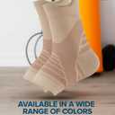 2 x Doctor's Select Copper Ankle Compression Sleeve - Toeless Compression Socks, Copper Ankle Brace for Women, Ankle Support for Men, Compression Socks for Plantar Fasciitis, Beige (Large, Beige - 1 Pair)
