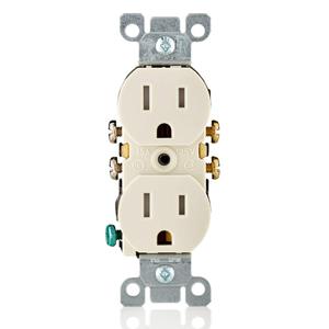 Leviton 15 Amp 125 Volt Tamper Resistant Duplex Receptacle, 10 Pack, T5320-TMP, Light Almond