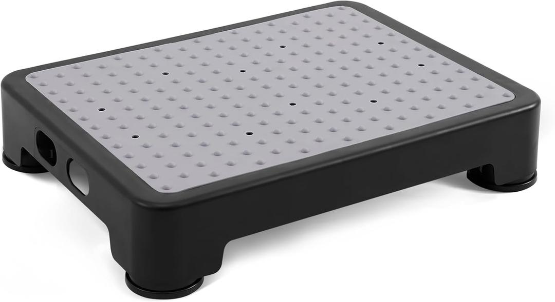 CHIKILLA Step Stool for Adults Kids and Seniors, Non-Slip Step Platform Indoor and Outdoor for Pregnant Woman, Portable Stair Assist for Kitchen Office Bedroom Car Bedside and Shower, Black-Gray 3.4In