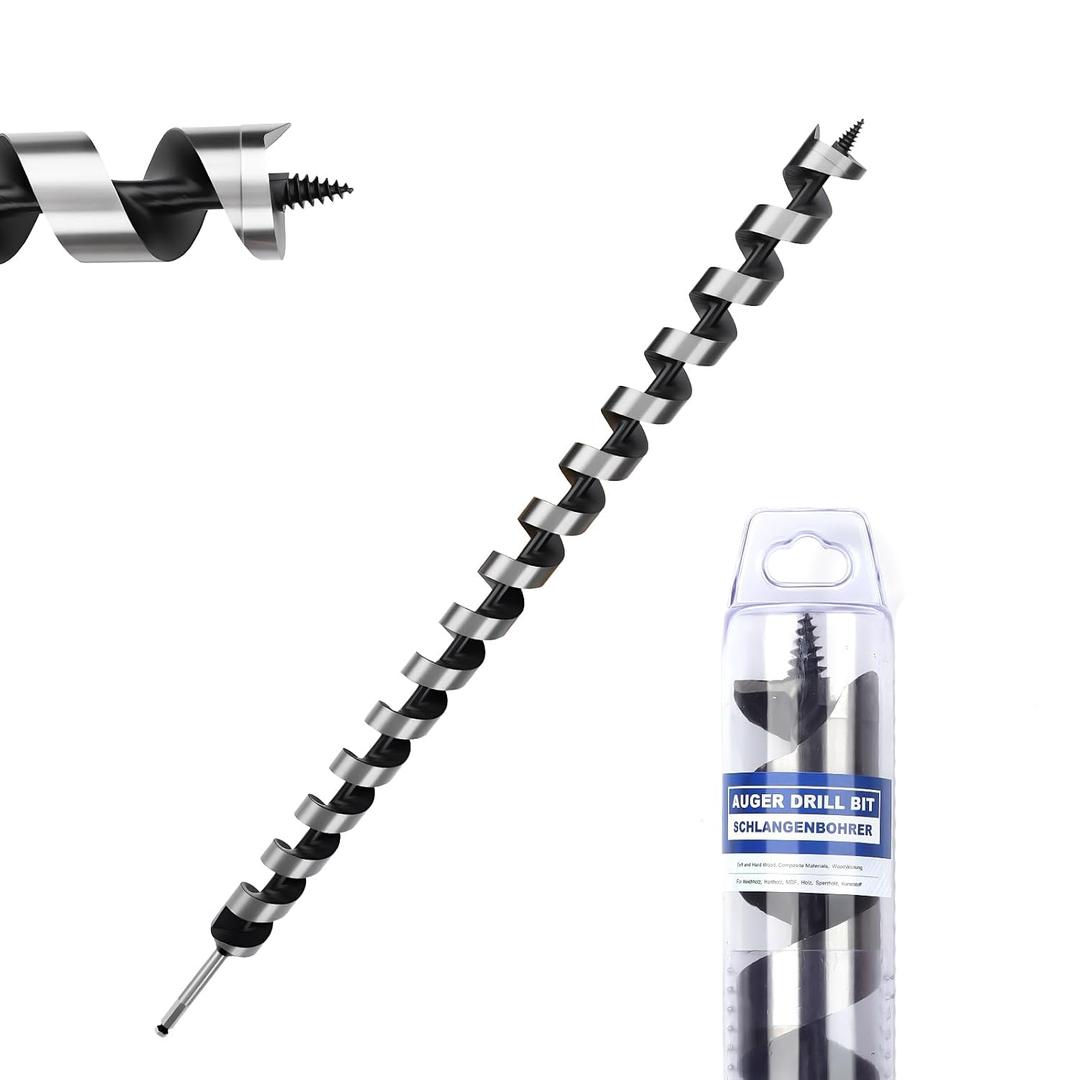 1-1/2 inch X 31.5 inch Auger Bit for Wood, 38x800mm Hex Long Auger Drill Bit for Wood, Hard Wood,Ship, Composite Materials, Drywall and DIY Projects