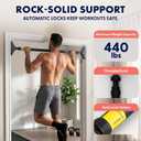 Squatz Doorway Pull Up Bar, Adjustable Door Frame Pull Up Bar with Level Meter, Locking Mechanism & Foam Grips, No Drill Chin Up Bar for Door Frame, Portable Design for Home Workouts