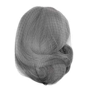 VICASKY Realistic Lace Front Bob Hair Wigs Grey Human Hair Wig Bangs for Women