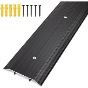 4″Wide Sturdy Thicken Aluminum Threshold Strip, Stylish Floor Transition Strip Door Threshold for Commercial High Traffic Places, Size 36in×4in×0.5in (Black)
