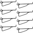 Pegboard Shelf Hooks, 8PACK 6" Black Metal Utility Hook Set, 1/4 inch Peg Board Organizer Accessories, Shelves and Baskets Brackets, Display and Storage Rack for Garage Workbench Art Craft Room Office