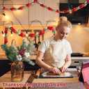 Suncalla 6 Pcs 72" Red Felt Garland Leaves Decorations for Home, Tree Felt Garland, New Year 540 Red Green Leaves Banner, Fall Rattan for New Year Themed Party, Mantel Wall Home Decoration