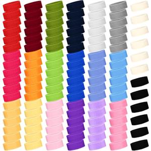 Jiuguva 120 Pcs Sports Sweatbands Sweat Headbands for Kid Basketball Sweat Band 80s Athletic Headbands Bulk for Youth Boy Girl Children Soccer Brace Baseball Football Yoga Outdoor Activities (Colorful)